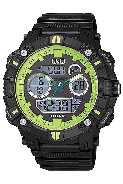 Férfi karóra, Q&Q GW88J007Y, Sport, Többfunkciós, digitális, kvarc, Japán katonai stílusú
