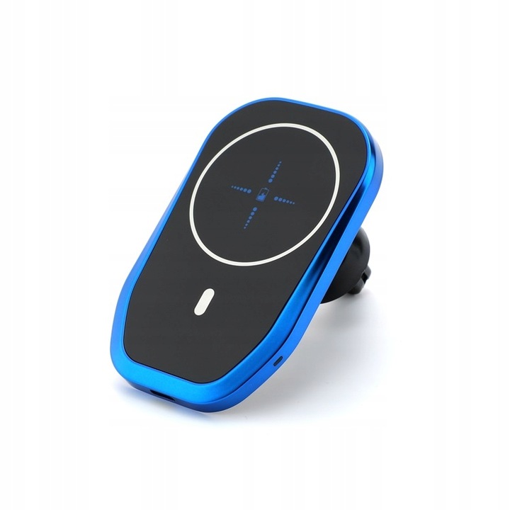 Магнитна стойка за зареждане, Onshop, безжична MagSafe, 129x80,9x10,8 mm, черно/синьо