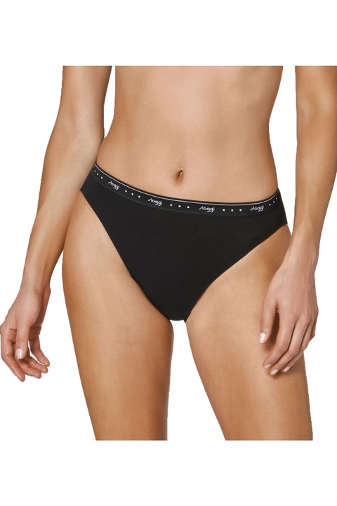 Chiloti dama, Sloggi, Pan-100, Bumbac/Elastan, Negru, 36 EU