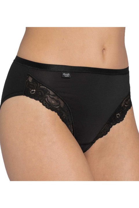 Дамски бикини, Sloggi, Полиамид/Памук/Еластан, Черен, Черен