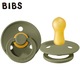 Залъгалка с кръгъл биберон, Bibs, Гума, 6-12 месеца, Маслиненозелена