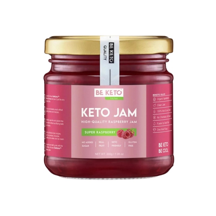 Gem Keto Jam, Super Raspberry, Zmeura, Be Keto sarac in carbohidrati, fara zahar adaugat, 200g