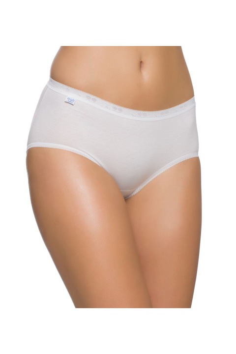 Комплект 2 чифта дамски бикини, Sloggi, Pan-129, Памук/Ликра, Бели, 38 EU