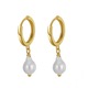 Set din Argint, Colier si Cercei cu Perle naturale, Placat cu Aur, Baroque Pearl