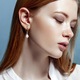 Set din Argint, Colier si Cercei cu Perle naturale, Placat cu Aur, Baroque Pearl