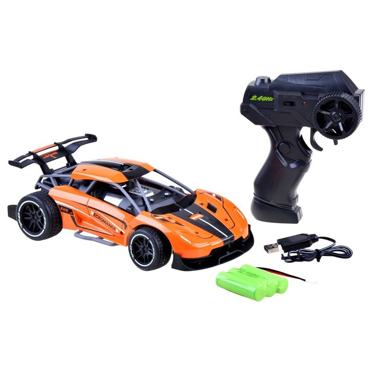 Távirányítós sport autó metál narancs színben