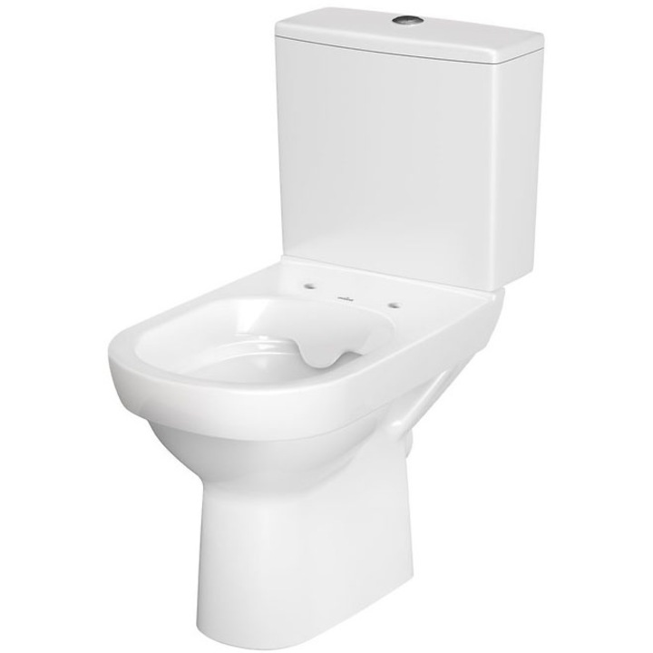 Комплект тоалетна чиния Cersanit Compact City, Clean ON, Система за миене 3/5 литра, Капак Duroplast, Бавно падане, Бърз демонтаж
