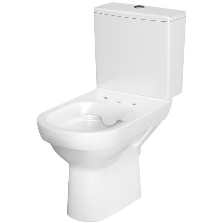 Pachet vas WC Cersanit Compact City, Clean ON, sistem spalare 3/5litri, Capac duroplast, cadere lenta, demontare rapida