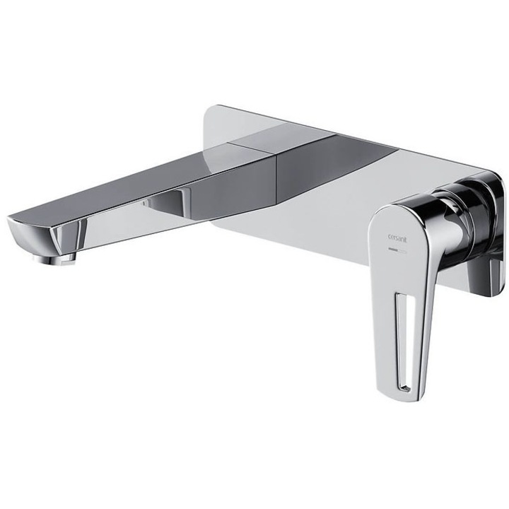 Смесител за мивка за вграждане Cersanit Mille, Клапа от метал click-clack, Керамичен патрон, Хром