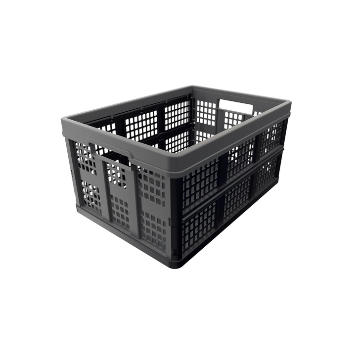 Carucior pentru cumparaturi, Clax, 46 l, Gri