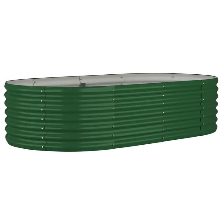 vidaXL zöld porszórt acél kerti ültetőláda 152x80x36 cm 318913