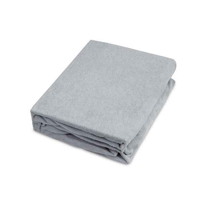 Cearceaf pentru pat, Sensillo, Cu elastic, Bumbac/poliester, 140 x 70 cm, Gri