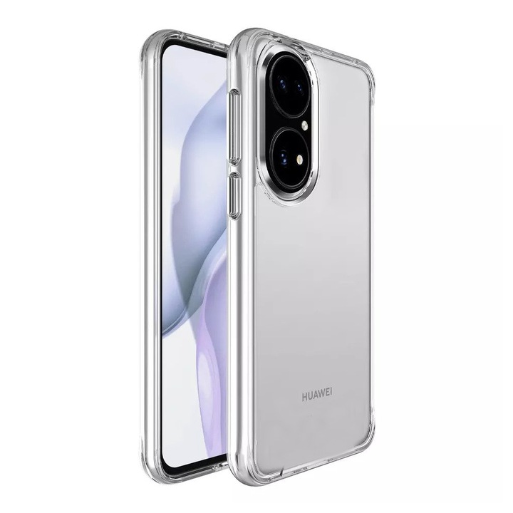 Капак, съвместим с Huawei P50, Ultra Slim, Silicone, G-Tech, Transparent