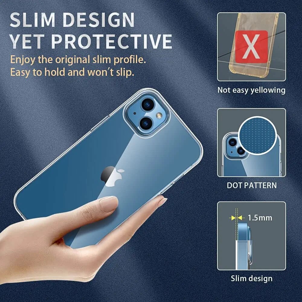 Husa de protectie, Vigeer, Compatibil cu iPhone 14, Transparent