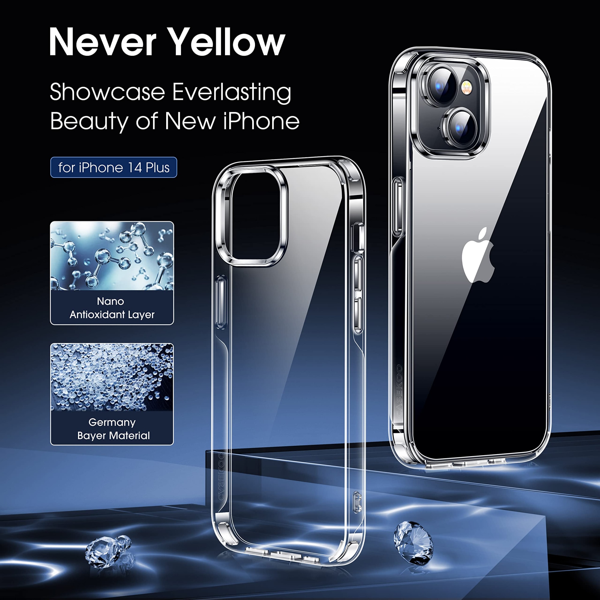 Husa de protectie, Vigeer, Compatibil cu iPhone 14 Plus, Transparent