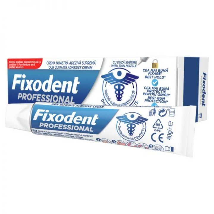 Crema profesionala pentru fixare protezelor artificiale, Fixodent, 40gr