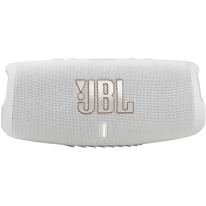 JBL Charge 5 hordozható hangszóró, Bluetooth, Pro Sound, IP67, PartyBoost, Powerbank, fehér