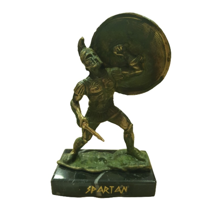 Статуетка Ahelos, Спартанец, Метален, Зелена оксидация, 11 см