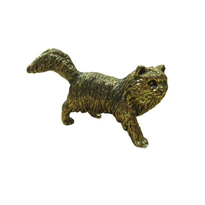 Ahelos figura, Cica, Fém, Arany, 5x8 cm