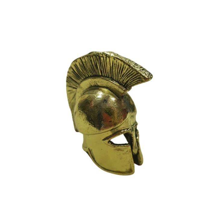 Ahelos szobor, sisak, alacsony címer, fém, 6 cm