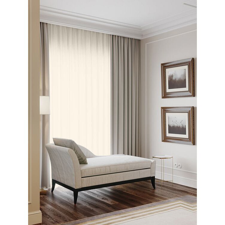 Perdea tip tesatura in cu rejansa transparenta cu ate pentru galerie, Rio de Janeiro, Madison, 300x200 cm, Crem