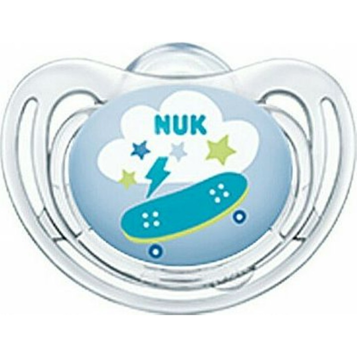 Suzeta ortodontica, Nuk, Silicon, 0-6 luni, Multicolor