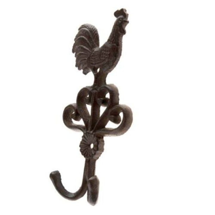 Cuier, Dakls, Fonta, 11.4 x 24 x 3 cm, Maro inchis