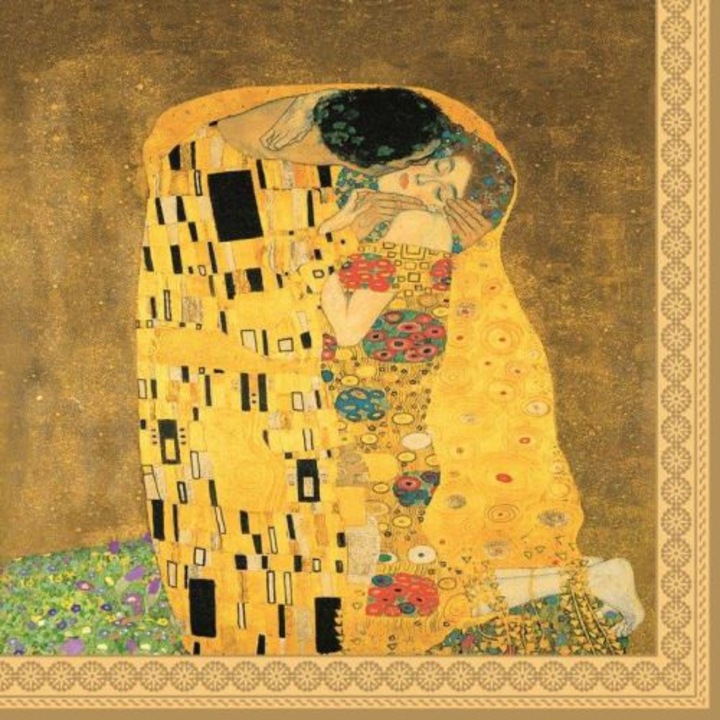 Servetel hartie 33x33cm, 20buc, Klimt: Sarutul