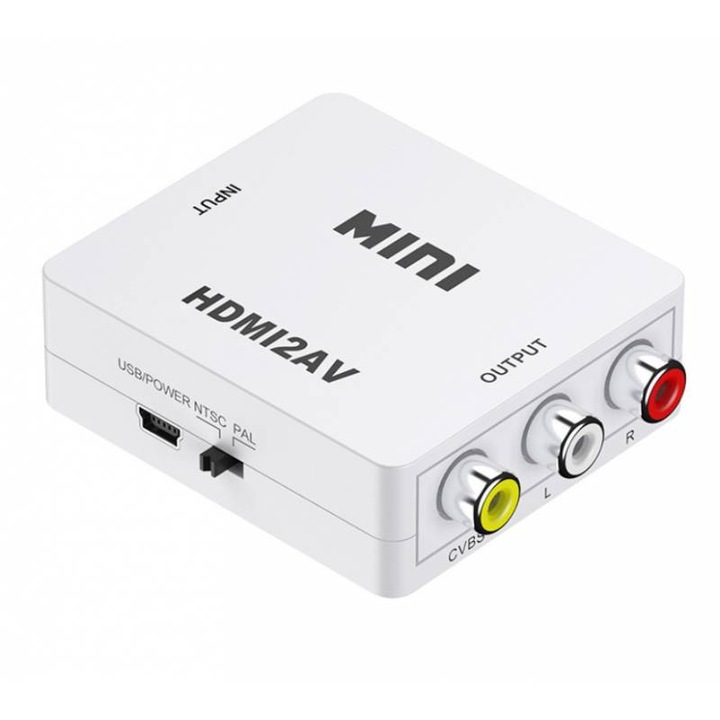 Convertor HDMI la AV (RCA), full HD 1080p, video +audio stereo