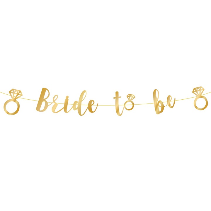 Banner carton Bride to be auriu 150 cm