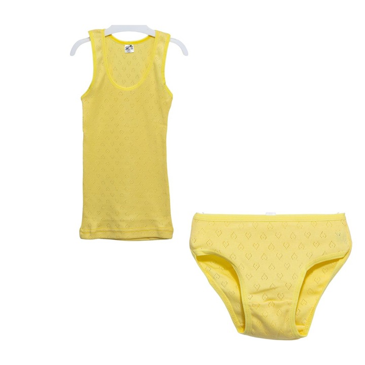 Set compleu copii, Motat, Bumbac, Galben, Galben