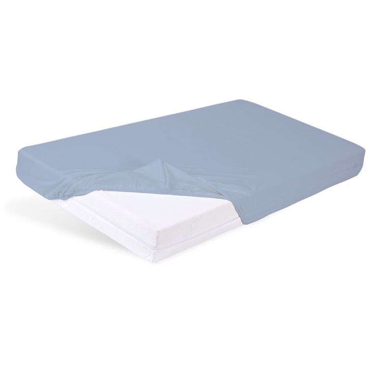 Protectie saltea pentru copii, BabyMatex, Bambus, 60 x 120 cm, Albastru