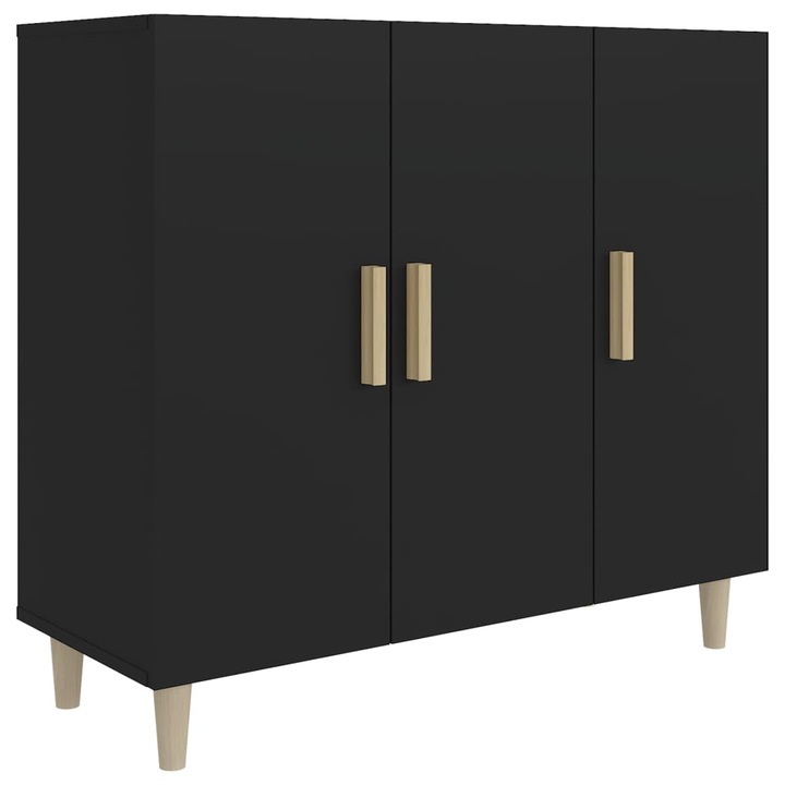 vidaXL fekete szerelt fa tálalóasztal 90 x 34 x 80 cm 812493