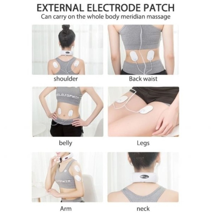 Aparat de masaj FOXMAG24, cu impulsuri magnetice, pentru masarea gatului si a umerilor, 6 programe, alb