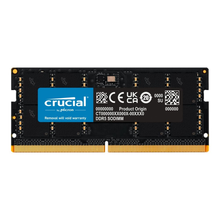 Crucial - DDR5 - module - 32 GB - SO-DIMM 262-pin - 4800 MHz / PC5-38400 - unbuffered (CT32G48C40S5)