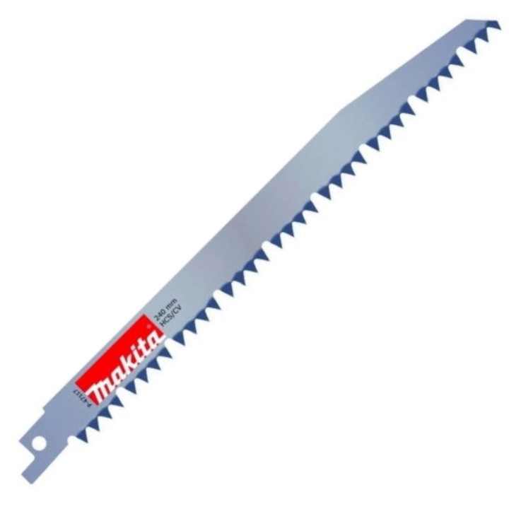 Lama fierastrau sabie, alternativ, Makita P-47117, coada universala, HCS, 6 TPI, pentru lemn verde, copaci, tundere, lungime 240 mm