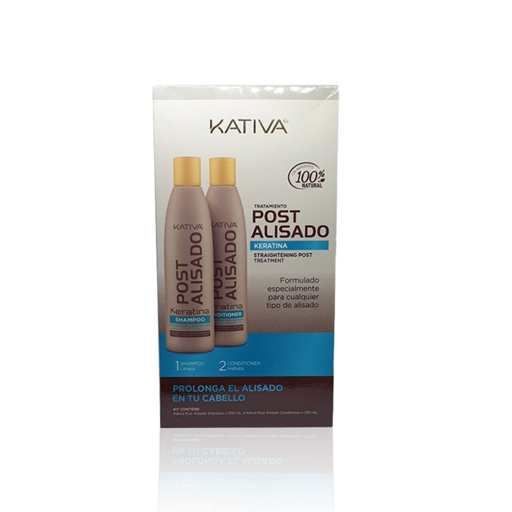 Kativa Salt-Free Straightening Post Treatment erősítő kezelés a haj keratinnal való egyenlítése után 250 ml + 250 ml