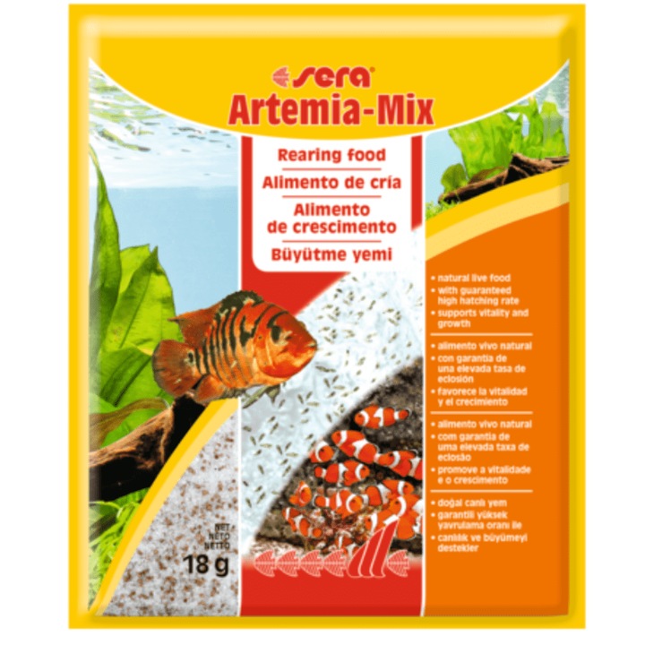 Hrana pentru puietul de peste pe baza de oua de artemia si sare, Sera Artemia Mix, 18g