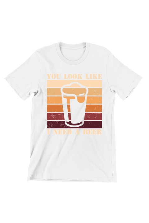 Tricou Barbati, Alcohol, You look like, alb, L