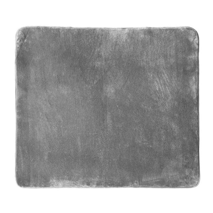 Килим, декоративен, правоъгълен, вид на кадифе, мек, приятен на допир, сив, 140x120 см