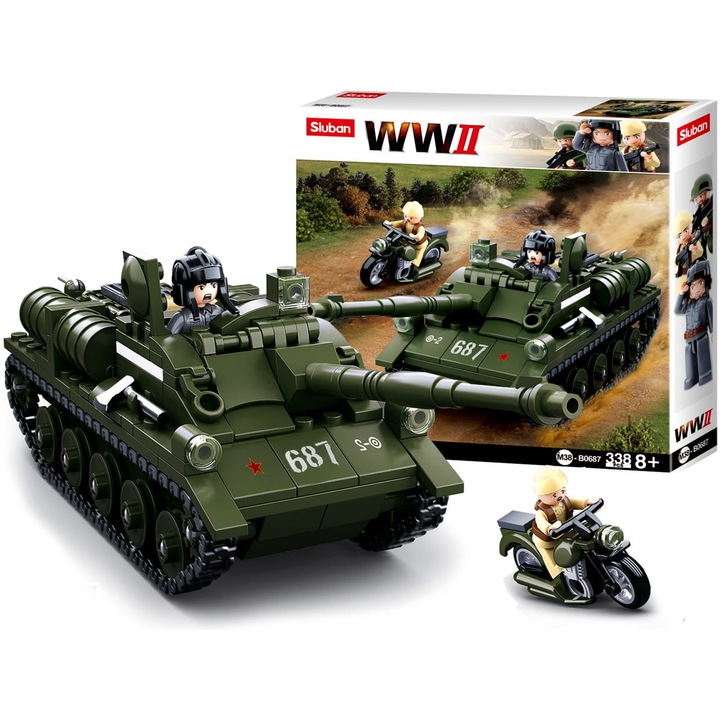 Sluban army wwii - Su-85 páncélvadász építőjáték készlet