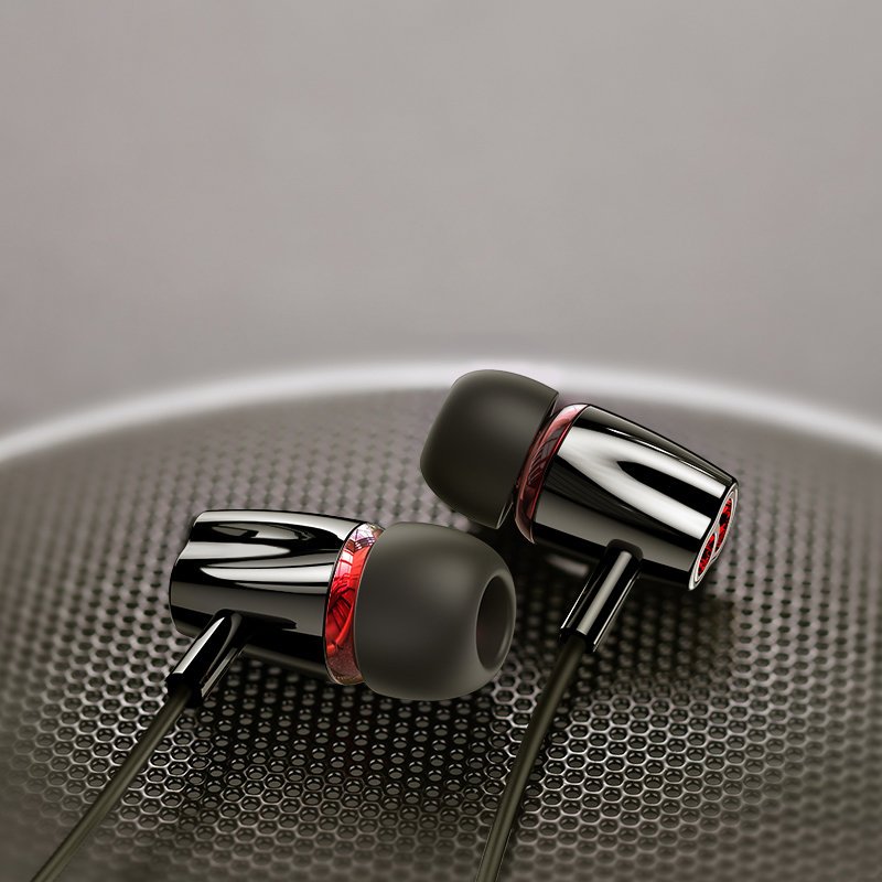 Casti in ear cu microfon, Jack 3.5 mm, Deep bass boost, Negru, HUR-BBL6427