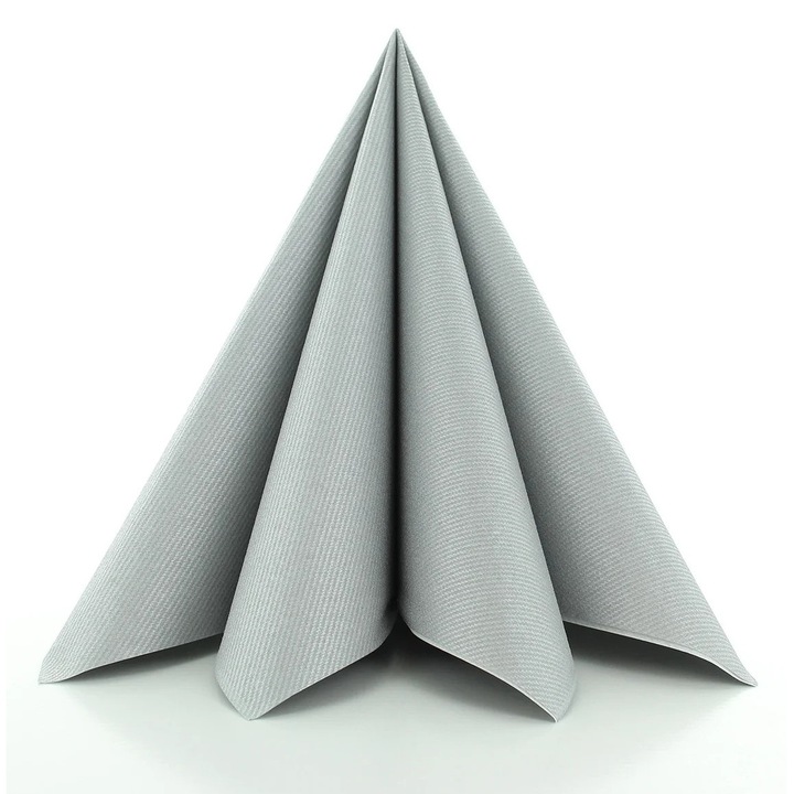 Servetele Mank HORECA, Linclass® Airlaid, Silver Argintii, 40 x 40 cm, Ideale pentru Nunti, Petreceri, Botezuri, Set 50