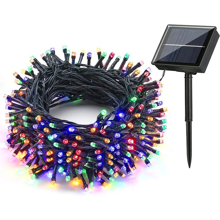 30M инсталация, 320 LED, Слънчева енергия, Многоцветен