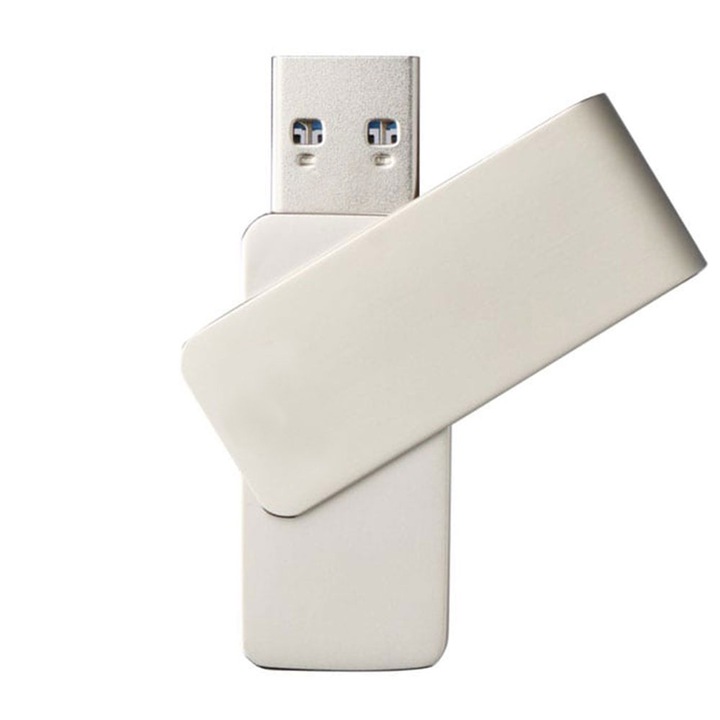 Памет SIKS USB 3.0, Капацитет 128 GB, 90 MB/s, Сребрист