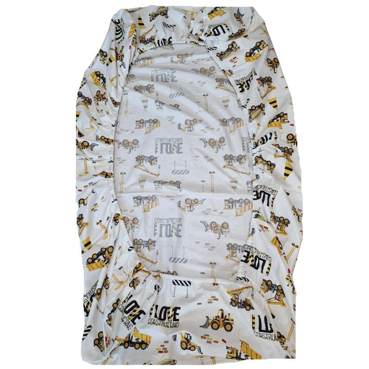 Cearceaf de patut cu elastic, Ariale, Masini, 90 X 200cm, Multicolor