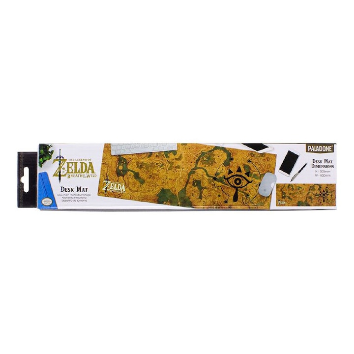 Mousepad profesional pentru gaming si birou The Legend of Zelda, model XL antiderapant, impermeabil, 80x30 cm