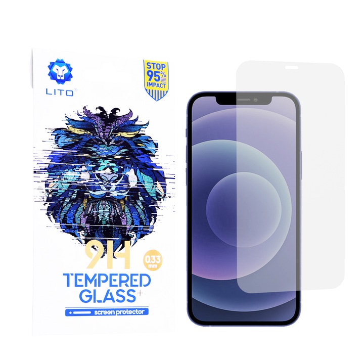 Fólia iPhone 12 Pro Max készülékhez, Biztonságos üveg, Átlátszó