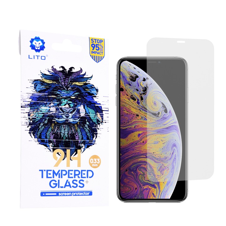 Fólia iPhone XS Max/11 Pro Max készülékhez, Biztonságos üveg, Átlátszó