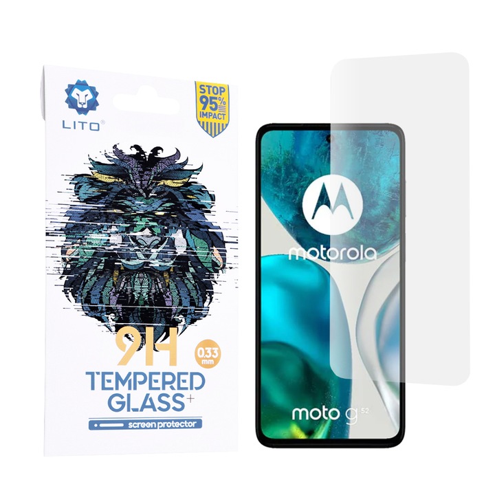 Фолио за Motorola Moto G52 4G / G82 5G, Lito 2.5D Classic Glass, Clear